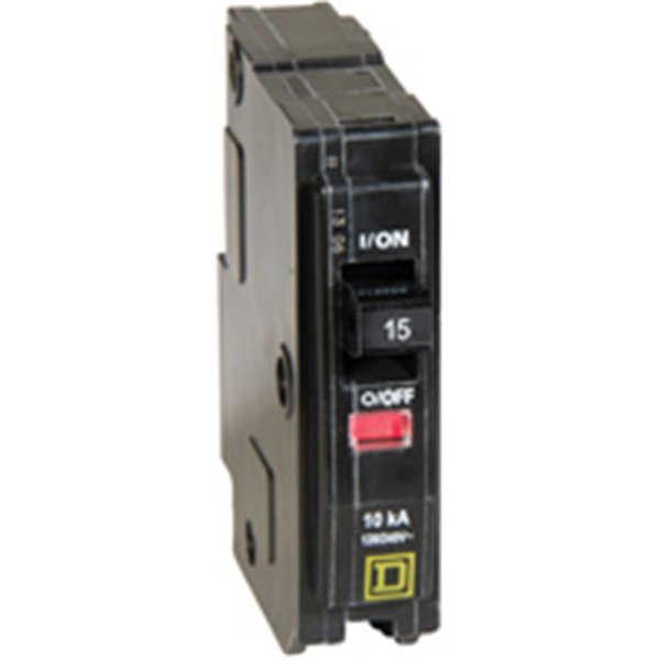 Square D Circuit Breaker, QO Series 15A, 1 Pole, 120/240V AC SQ386747